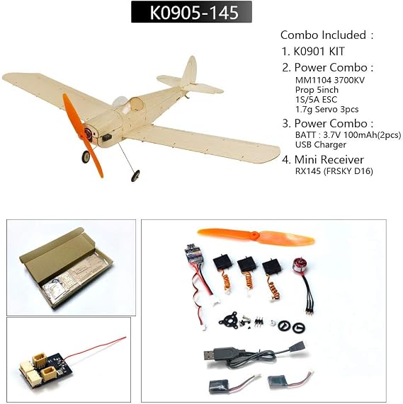 Balsa Wood Airplane Kit Micro 3CH 460mm Spacewalker RC Un-Assembled Flying Model for Fun (K0905-145)