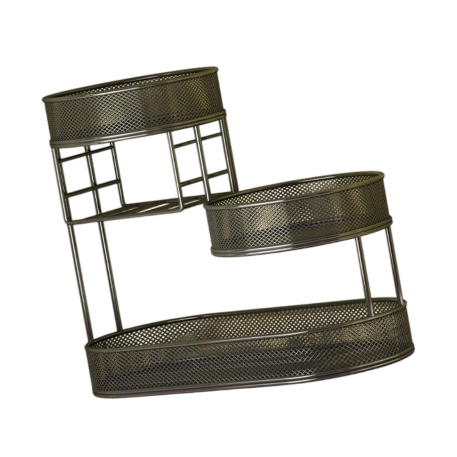 PIXZCSA Sleek 3 Tier Fruit Basket And Vegetable Rack Stand Displaying Snacks Bread And Fresh Produce Which Helps Fruit Fresher For Longer Countertop Vegetable, Black, 32x17x32cm