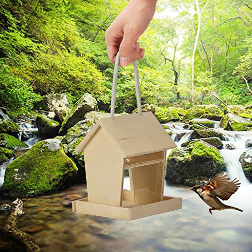 Futterhaus für Vögel-Vogelhäuschen,Futterspender,vogelfutterhaus,Wetterfestes Vogelfutterhaus-Ideal für Garten und Balkon Futterhaus für Vögel(Vogelhaus zum aufhängen als Holzbausatz für Kinder) Cover