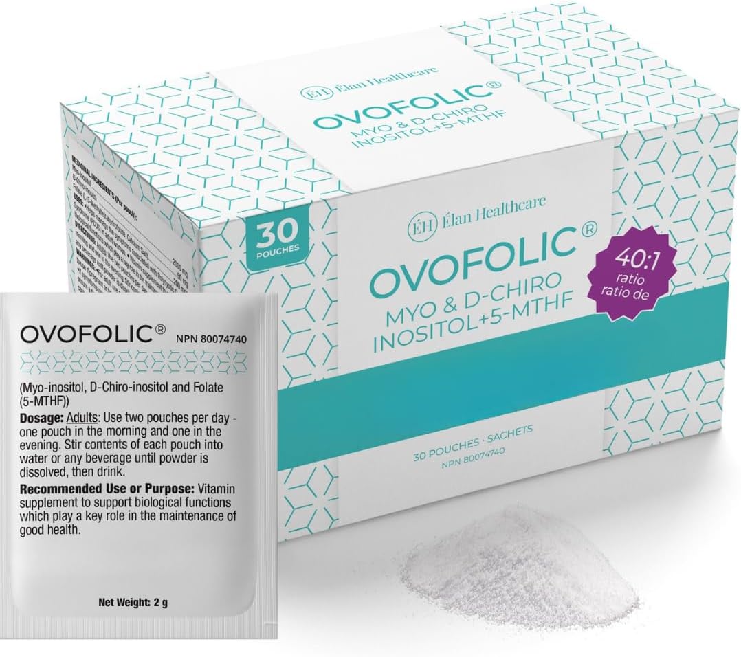 Ovofolic Inositol Supplement - Myo-Inositol and D-Chiro Inositol Plus Active Folate- Ideal 40:1 Ratio - 30 sachets