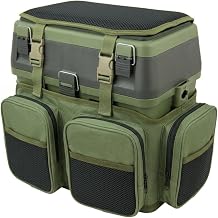Roddarch Tough Box Fishing Seat & Rucksack Combo: 18L ABS Case | 600D Ripstop Nylon, 18L Main Storage, 3L Centre Section, 4 Tackle Boxes in Lid, 10mm Foam Seat Pad, 20st Weight Capacity