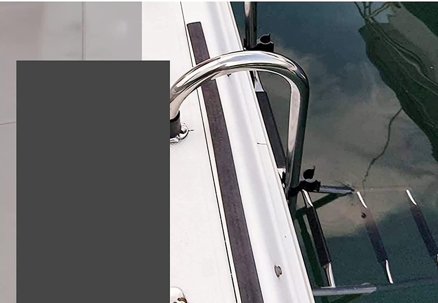 Ladders,Pontoon Boat Ladder Stainless Steel Swim Deck Ladder Lightweight 4 Step Telescoping Rear Entry Inboard Ladder for Marine Yacht Swim Pool