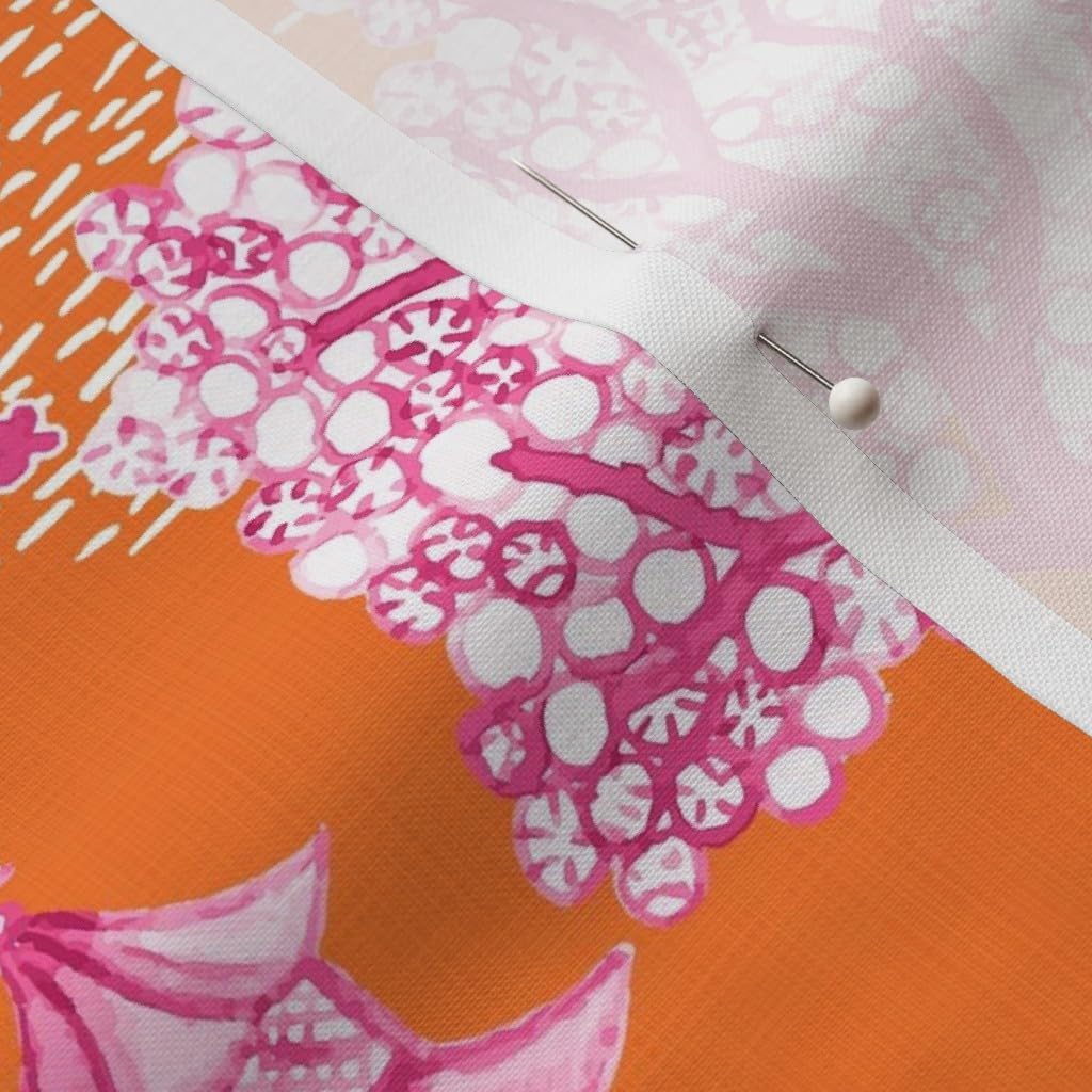 Spoonflower Fabric - Chinoiserie Pagoda Traditional Classic Preppy Grandmillennial Colorful Printed on Petal Cotton Fabric Fat Quarter - Sewing Quilting Apparel Crafts Decor