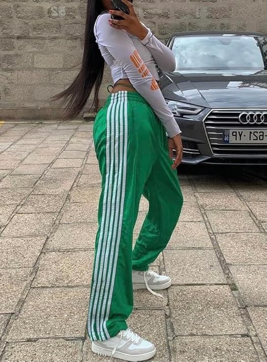 GUCURIN Women Track Pants Wide Leg Striped Sweatpants Elastic High Waist Baggy Pants with Pockets - Image 4