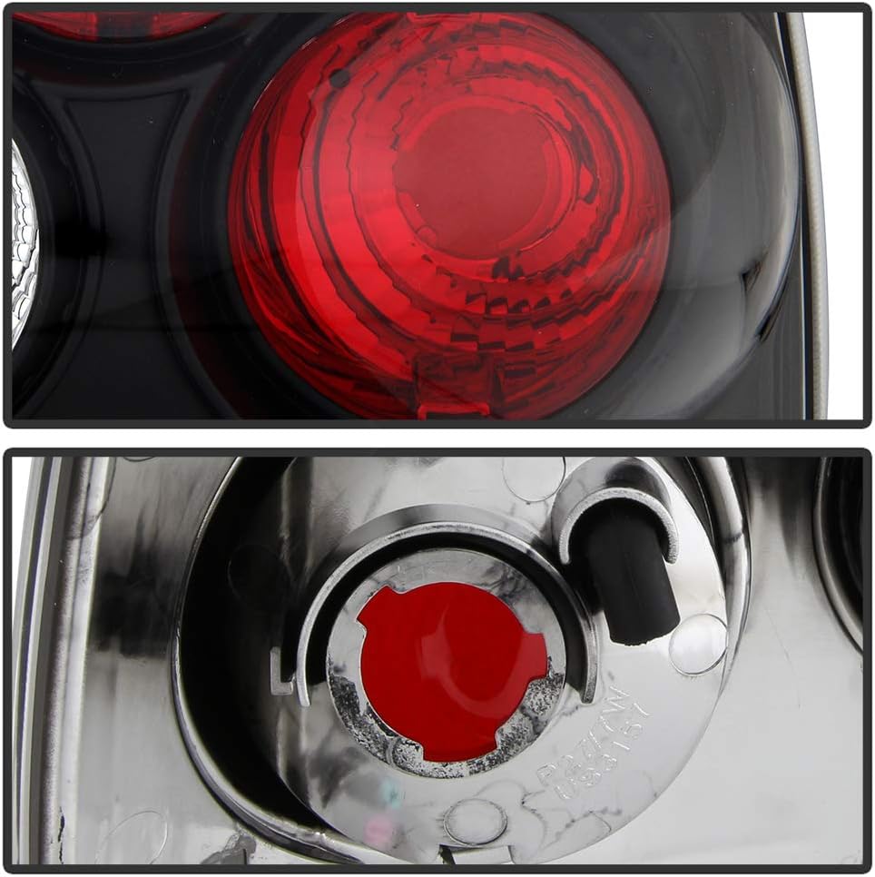 ACANII - For 1999-2004 chevy Silverado GMC Sierra w/Stepside Black Rear Tail Lights Brake Lamps Driver & Passenger Side