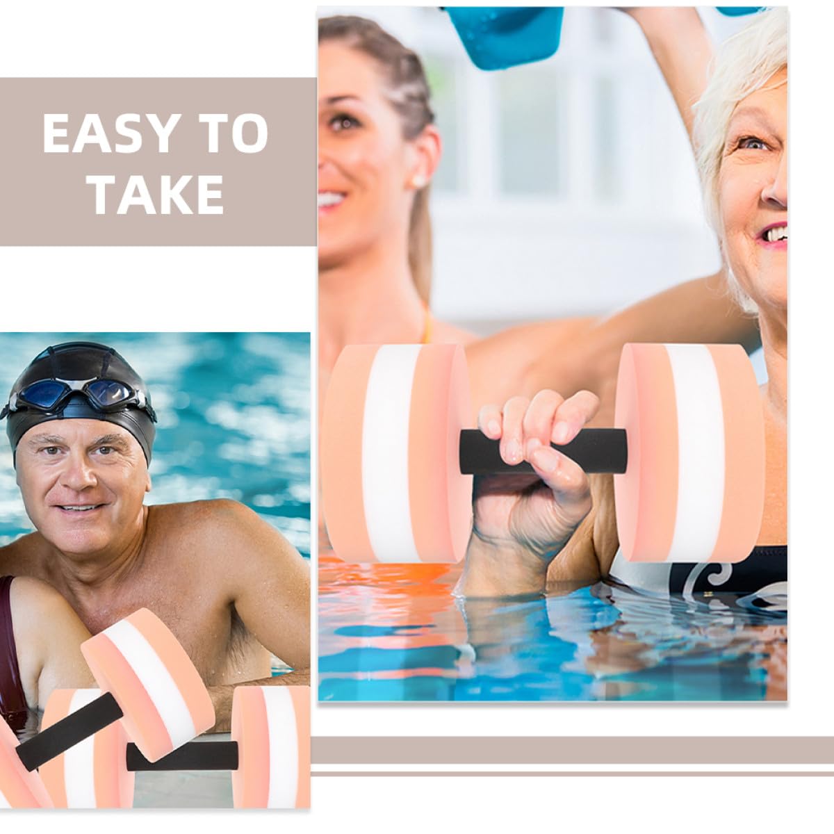 Ciieeo 4 Stück Eva Wasserhanteln für Pool Übungen Poolgewichte für Wassergymnastik Ganzkörpertraining und Herz Kreislauf Verbesserung Erwachsene Schwimmend für Urlaub und Seen
