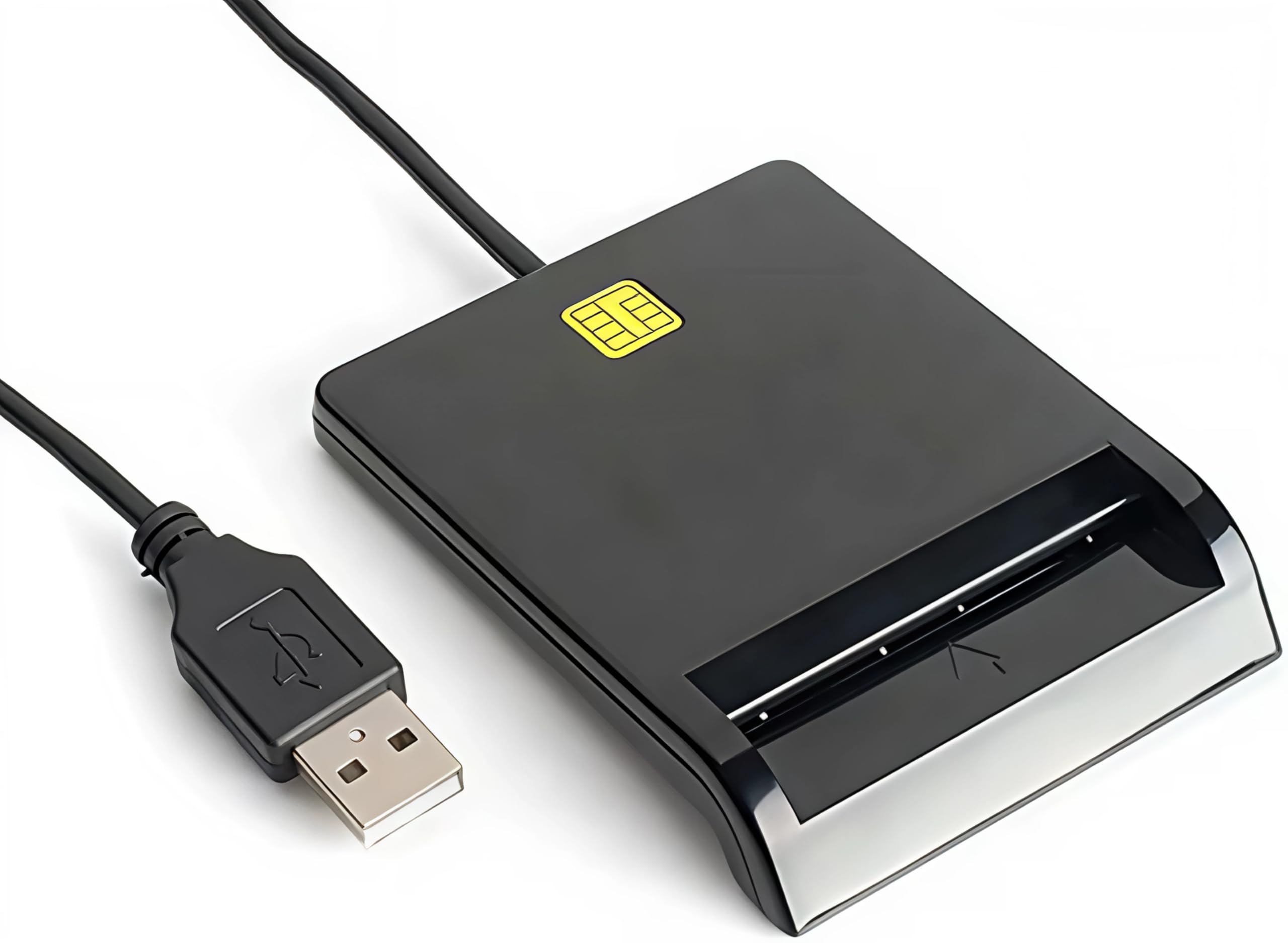 DCR1 Lecteur Carte CPS (Carte Professionnel de santé) PC SC Carte Vitale monofente, Compatible Tout Logiciel Plug and Play - USB A USB C - Compatible Windows/Mac