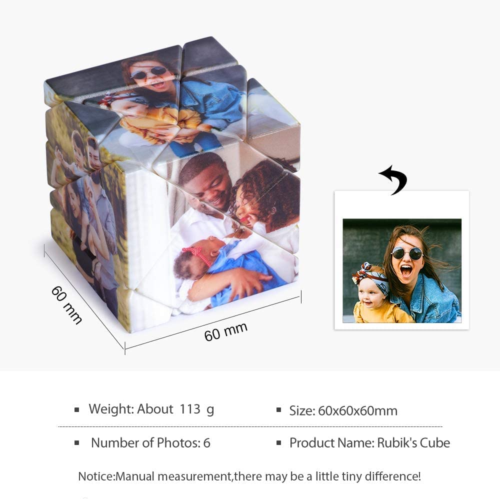 Ramka na zdjęcia, kostka Rubika, niestandardowy obraz, kostka Rubika, blok do zdjęć, spersonalizowane puzzle 3D, obrotowa kostka rubika, prezent dla miłośników przyjaciół, na ślub, dekoracja domu, 7 kwadratów
