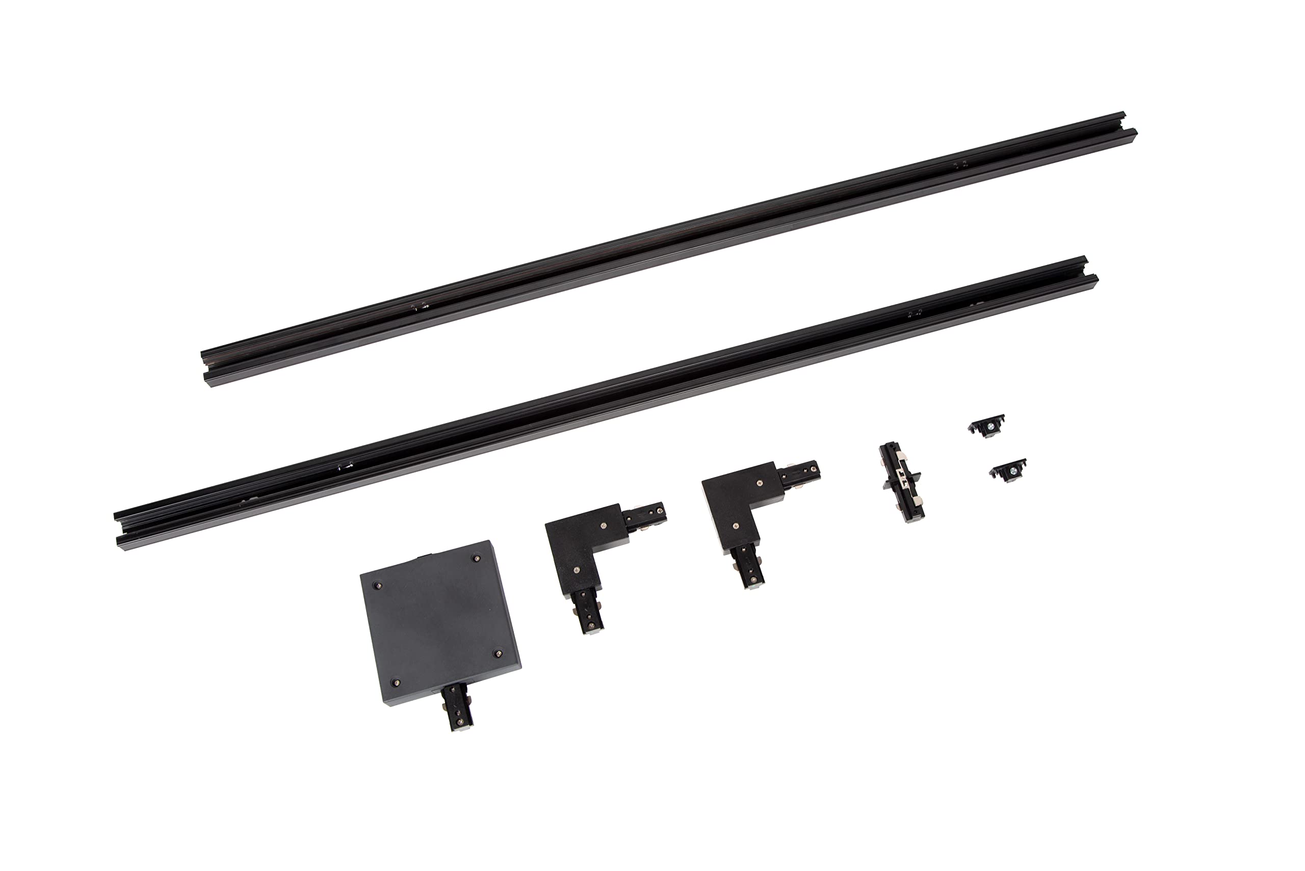 LUCIDE TRACK Starter Set - 1-Phasen Stromschienensystem/Stromschienenbeleuchtung - 2 Meter - 220V - Schwarz