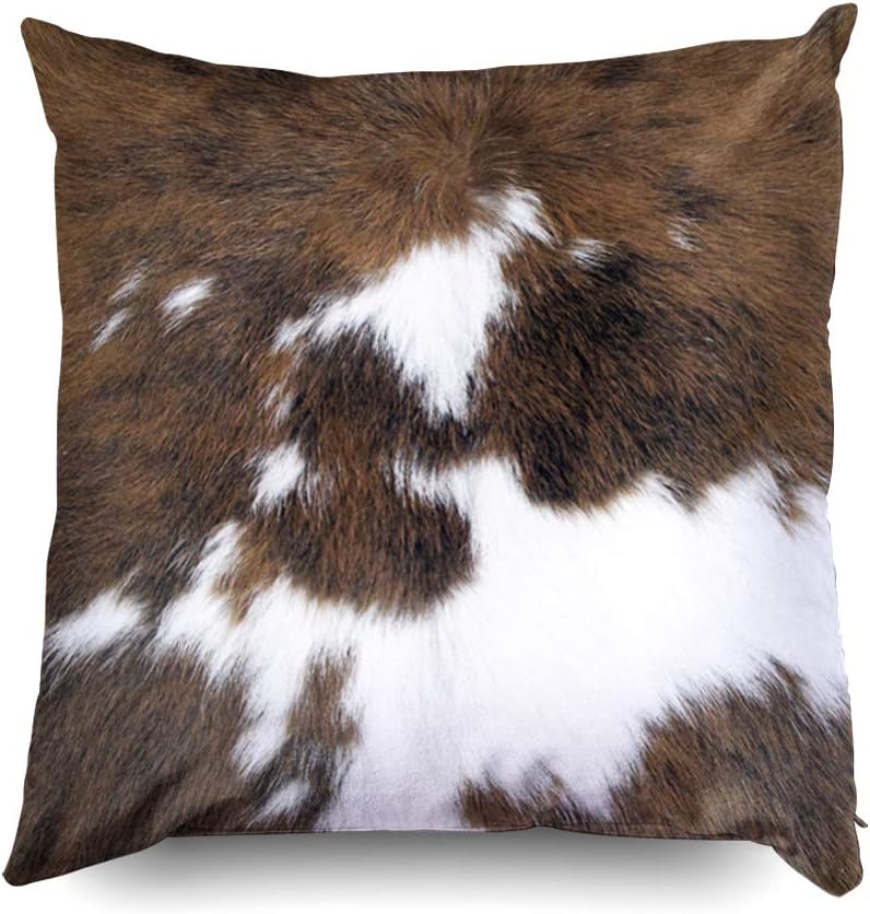 TOMWISH 2 Packs Hidden Zippered Pillowcase Christmas Cowhide Accent 20X20Inch,Decorative Throw Custom Cotton Pillow Case Cushion Cover for Home - Image 3