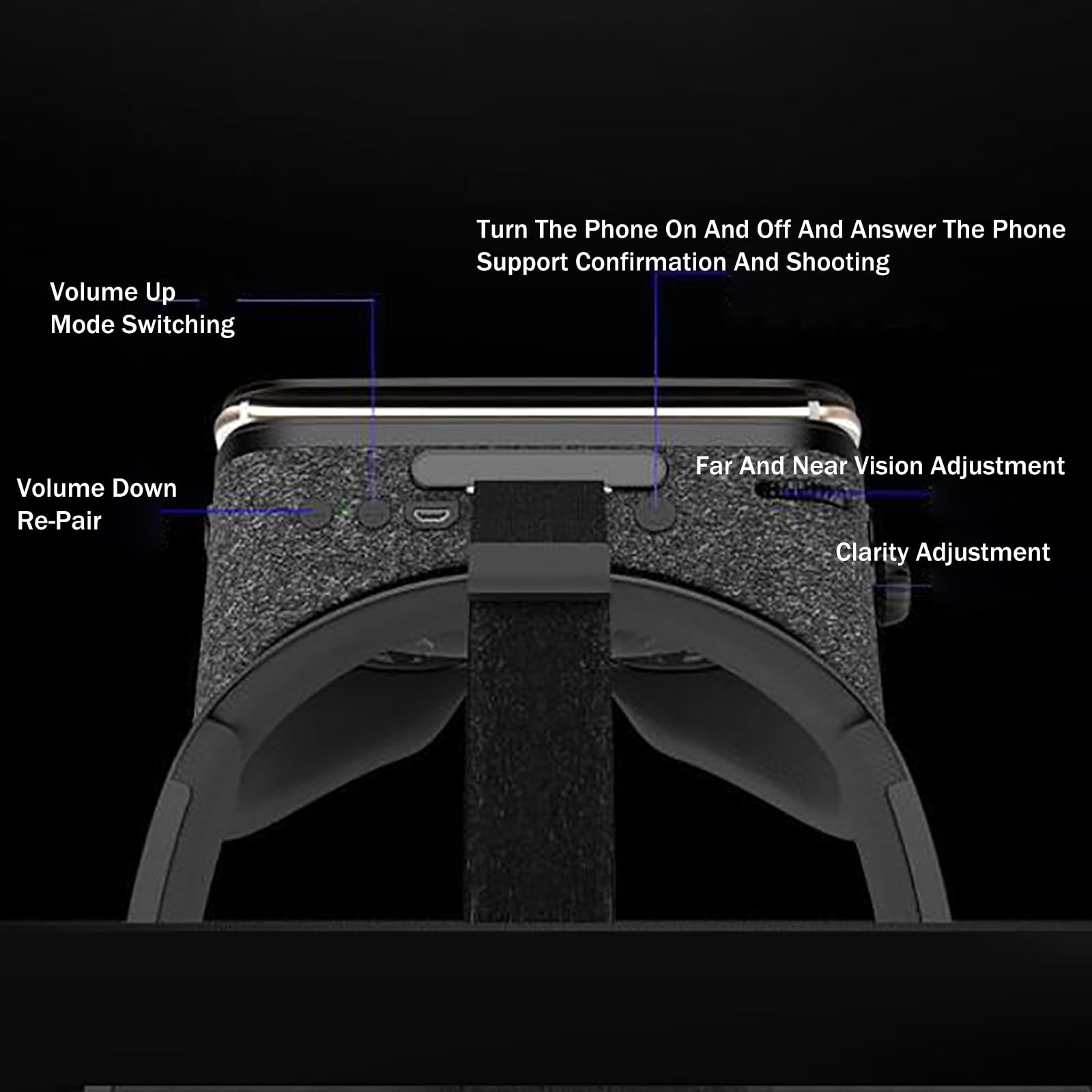 Occhiali VR (Distanza Interpupillare Regolabile), Visore per Realtà Virtuale, Telefono Compatibile da 4,5-6,3 Pollici, FOV120°+Facile da Indossare, per Film, TV E Videogiochi,Black