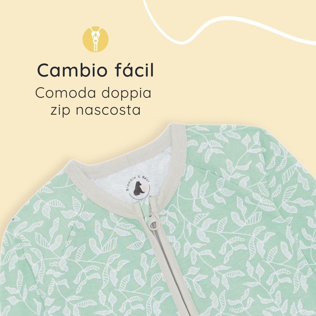 Bramble & Bear Pijama Bebé Niño y Niña (Packs de 2) - Algodón Orgánico. Pijamas Enteros para Bebés Supersuaves — view 3