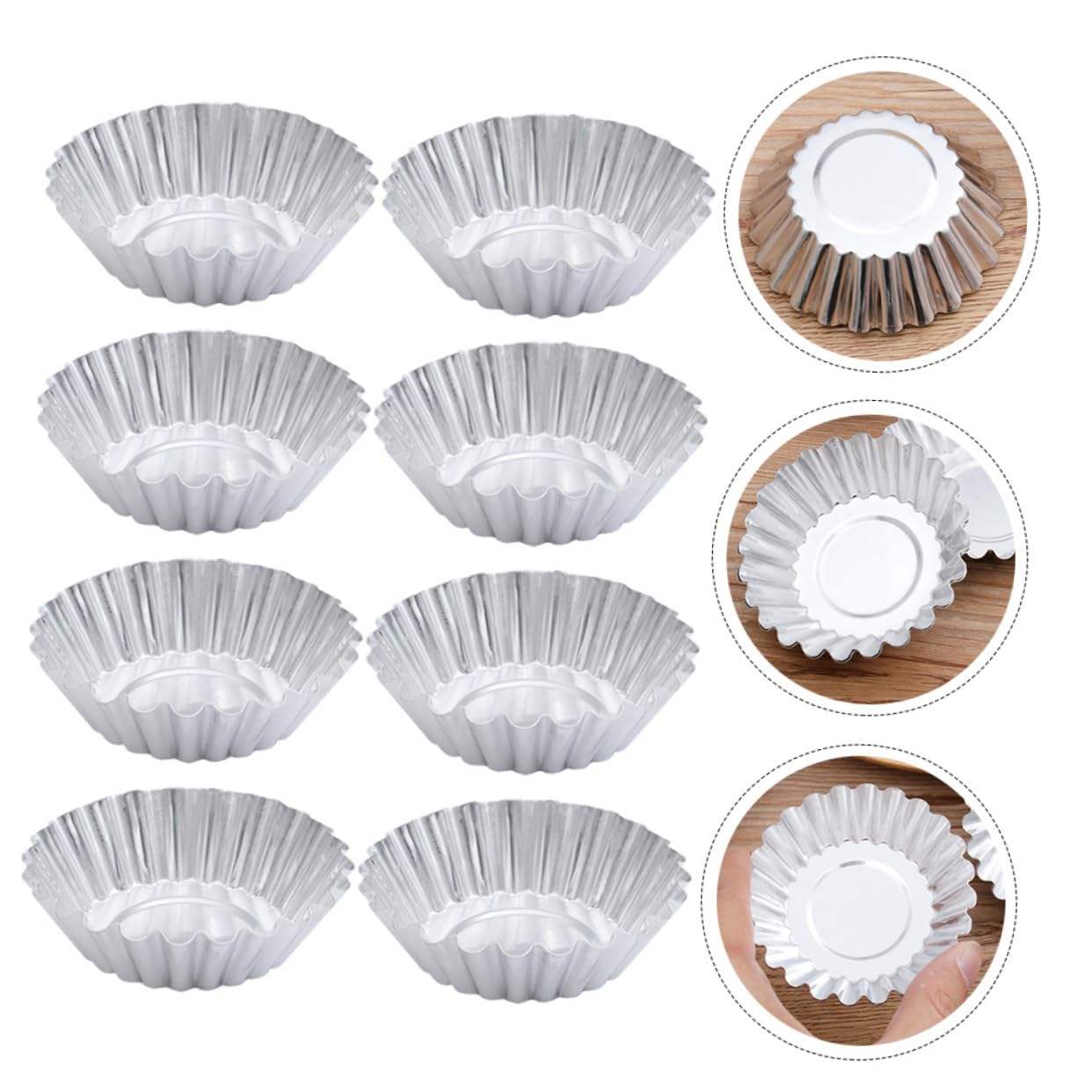 LABRIMP Lot De 100 Moules À Tartelettes En Alliage D'aluminium Épais Réutilisables Pour Cupcakes Muffins