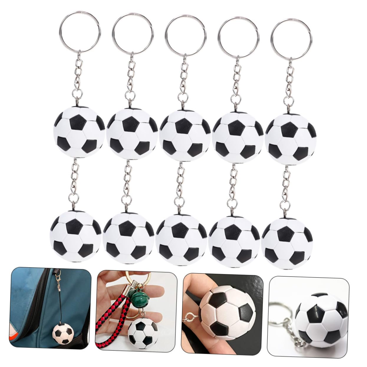 BESPORTBLE 30 Piezas Llavero De Fútbol Mochila Monederos Decoración Del Coche Deportes Joyería Titular Llavero Fútbol Llavero Niños Fútbol Niños Fútbol Plástico Bolso Colgante Decoración