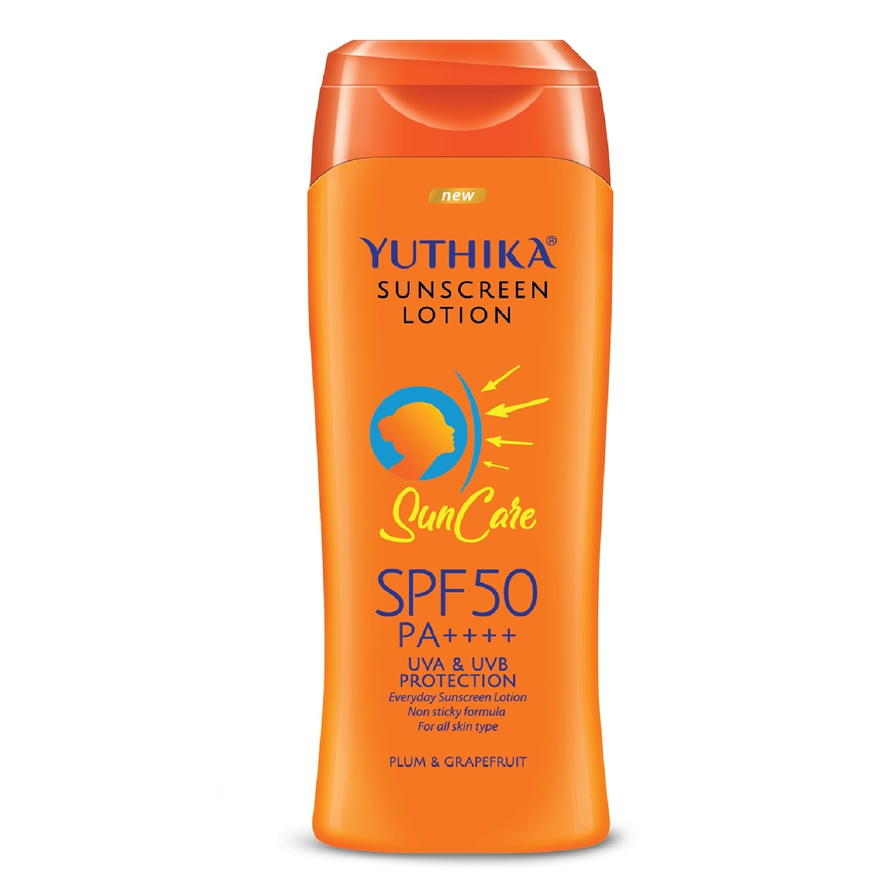 Yuthika Sunscreen Lotion SPF 50 PA+++ 100ml | High Protection, Non-Greasy Formula, UVA & UVB Protection for all Skin Types (Pack of 1)