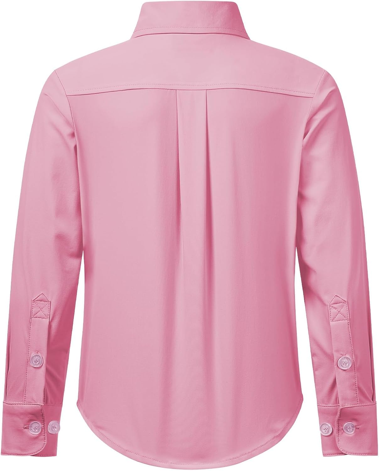 2T-16Y Boys' Stretch Long Sleeve Button Down Toddler Dress Shirt Wrinkle Free Oxford Uniform Shirt with Chest Pocket - Image 5