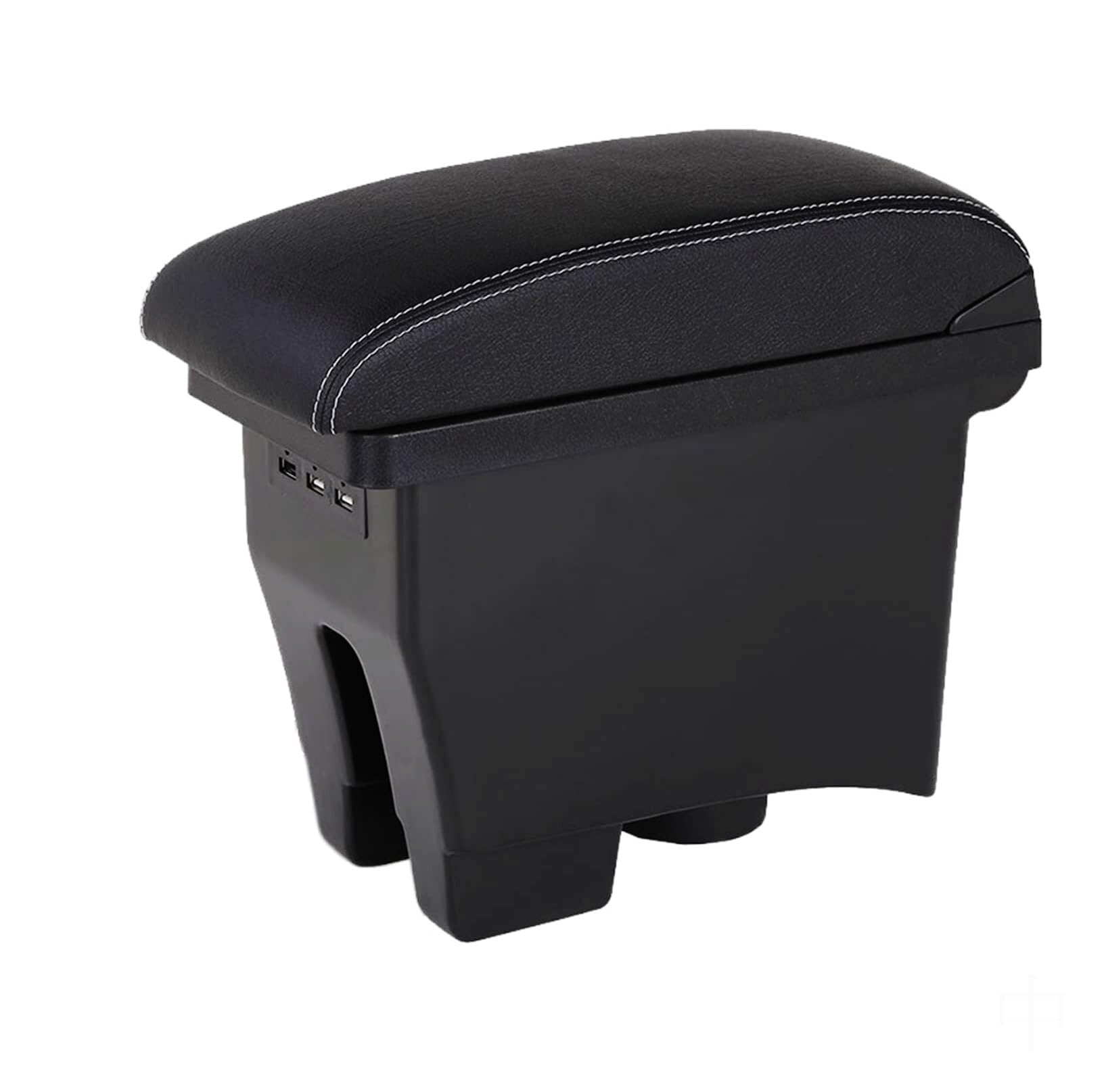GTDTKGANAK Storage Box For Vw For Polo Mk5 6R For Vento 2012-2018 Center Console Armrest Storage For Box(A3 Black Leather)