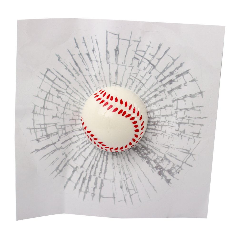 SKS Distribution® Funny 3D Baseball Ball Smashes Window Car Sticker Auto Accessories Body Car Styling