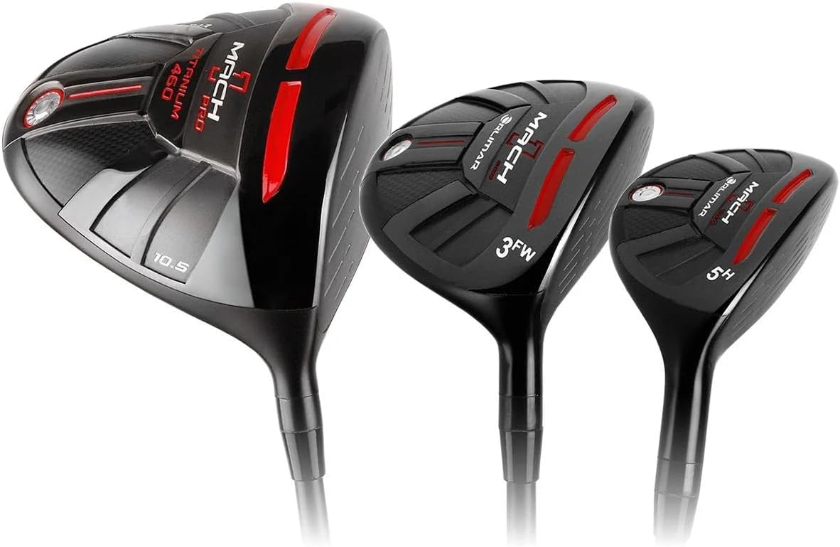 Orlimar Mach 1 Pro Men’s 14-Piece Complete Golf Club Sets with Titanium Driver, Stainless Fairway Wood, Hybrid, Irons (6-9, PW, SW), Mallet Putter, Stand Bag, 3 Headcovers