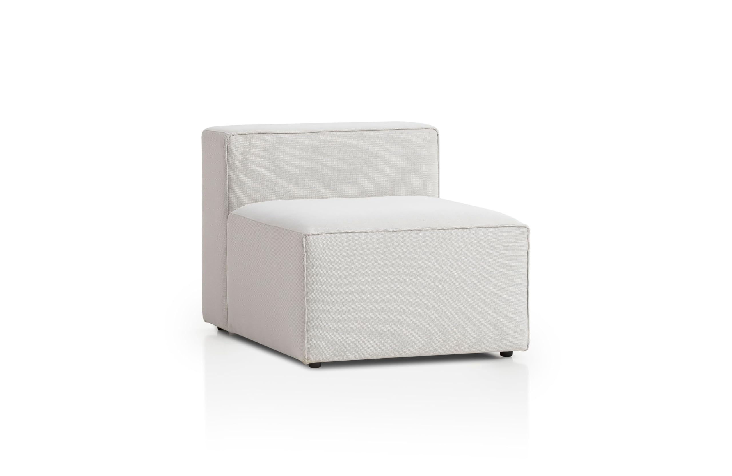 Traumnacht Genua Modular Sofa, individuell kombinierbare Wohnlandschaft, Sitzelement ohne Armteil - strapazierfähiges Möbelgewebe, produziert nach deutschem Qualitätsstandard, weiß