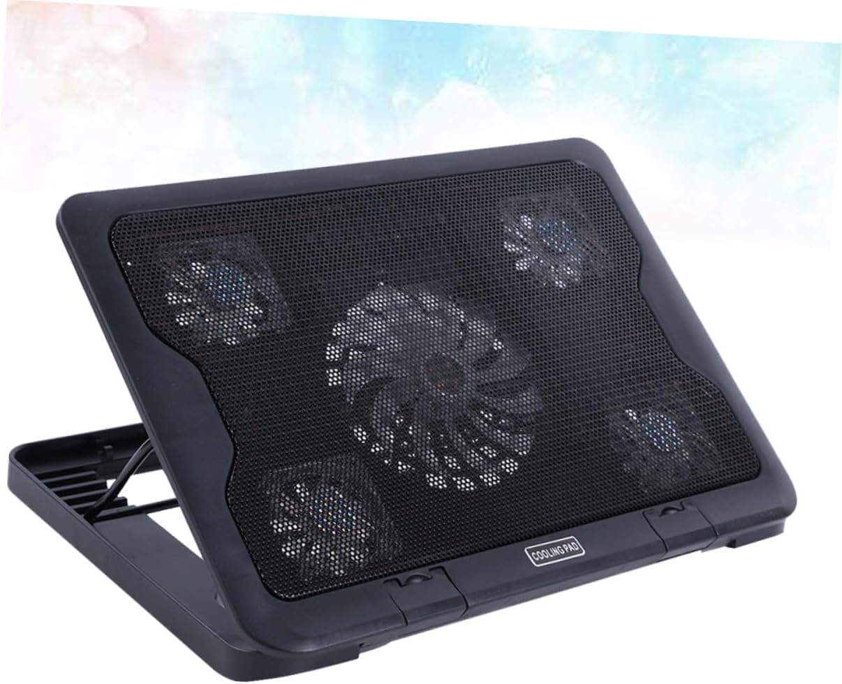 GALPADA USB Laptop Cooling Platform 5-Fan Cooler Stand Adjustable Multi-Angle Laptop Cooler Base with Anti-Skid Design for Gaming and Office Use
