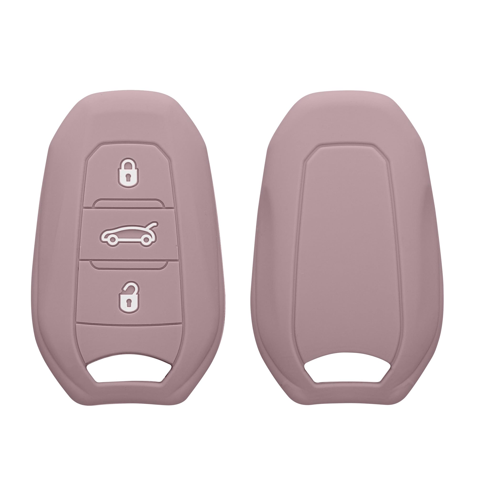 kwmobile Autoschlüssel Silikon Hülle kompatibel mit Peugeot Citroen 3-Tasten Smartkey Autoschlüssel (nur Keyless Go) - Schlüsselhülle in Purple Cloud