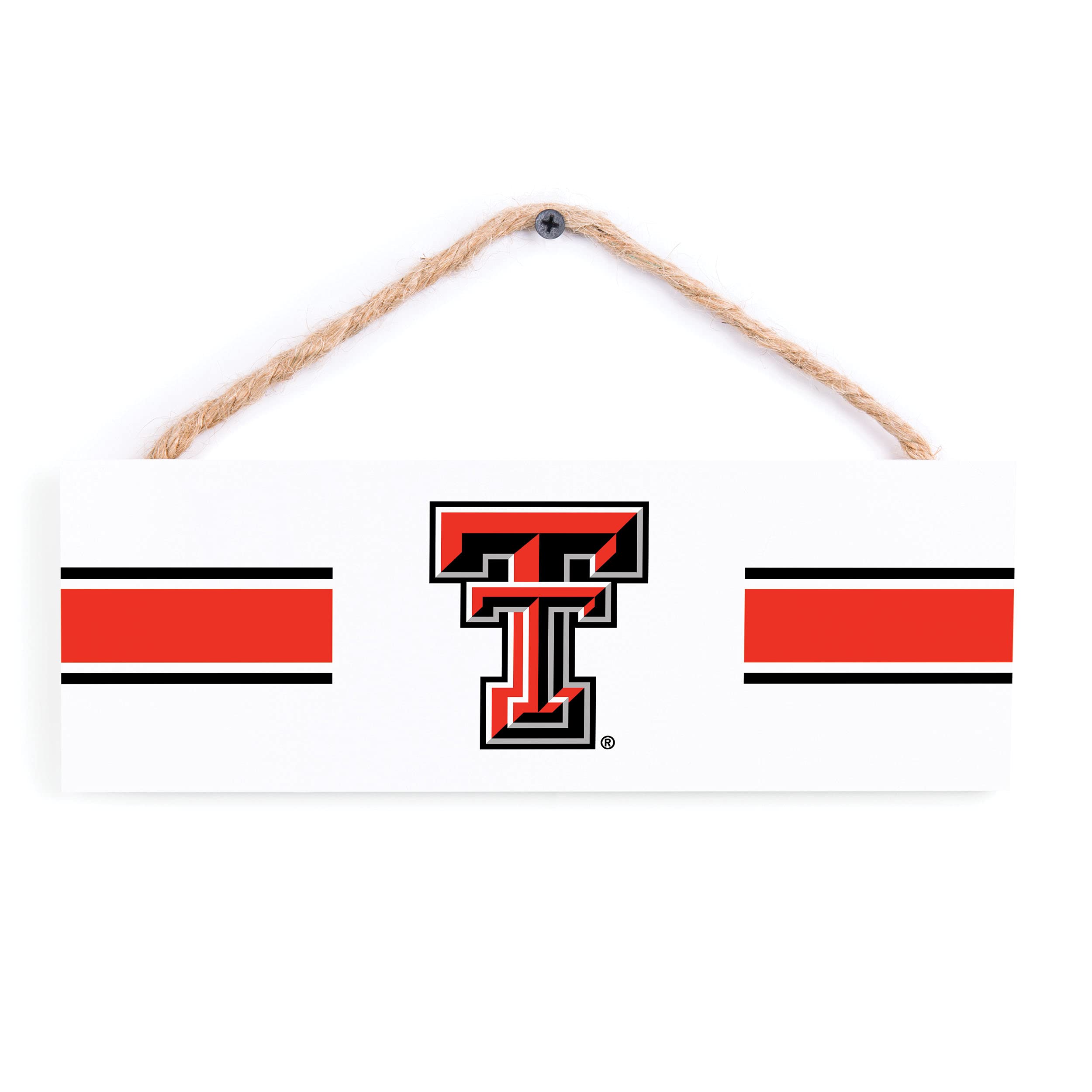 P. Graham DunnTexas Tech University Stripes and Logo 10 x 3.5 Pine Wood Decorative String Sign Pink