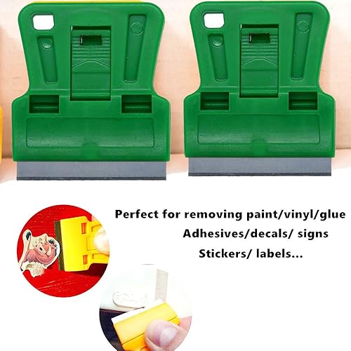 Miniatura 9 de Wekoil Mini rascador de hoja de afeitar de alta visibilidad de 1.5 pulgadas, raspador de vidrio, raspador de ventana de pintura roja con 5 cuchillas