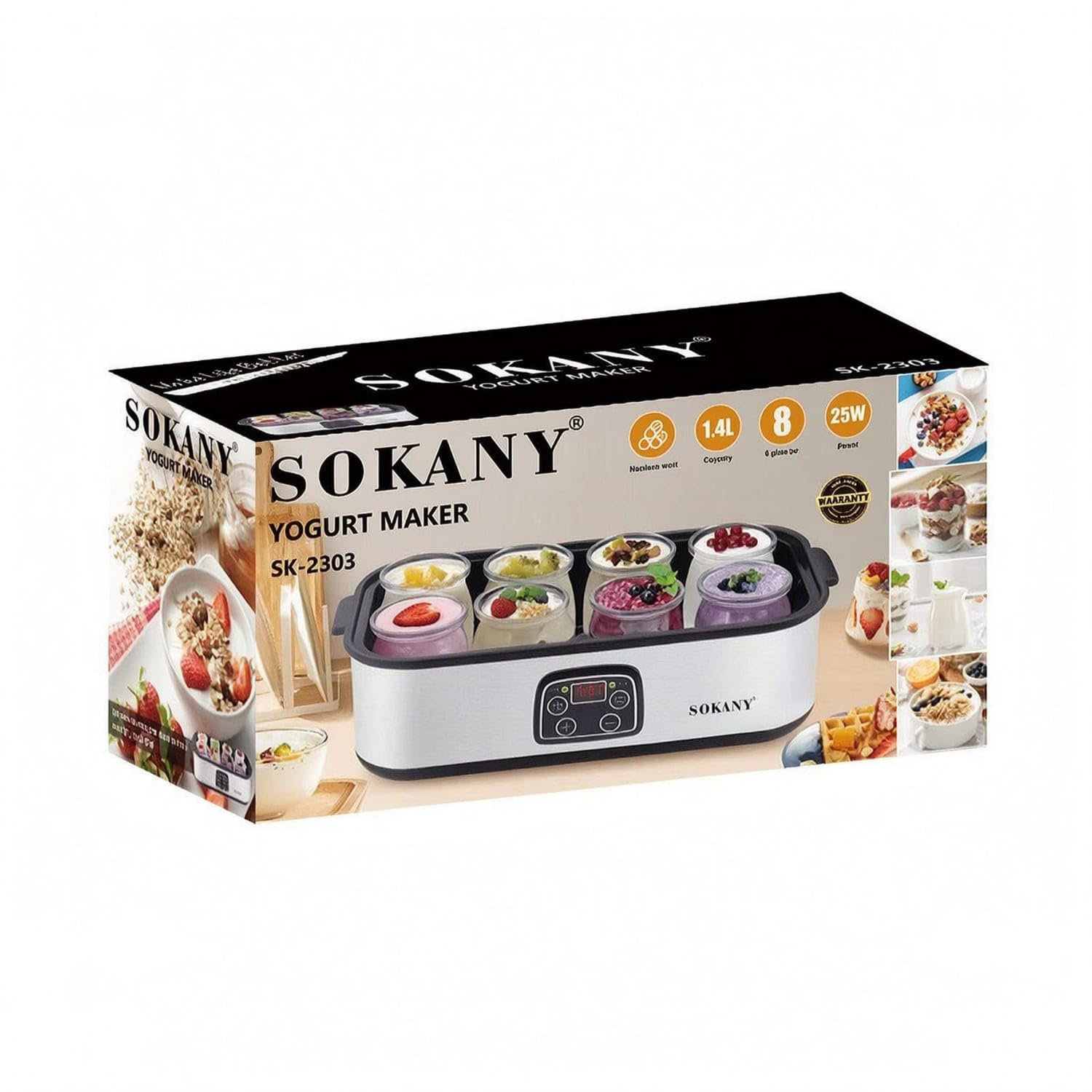 1.4L Capacity Electric Yogurt Yogurt Appliance Front Control Panel 8 Cup Yogurt Yogurt Appliance 25W, EU Plug-image-44