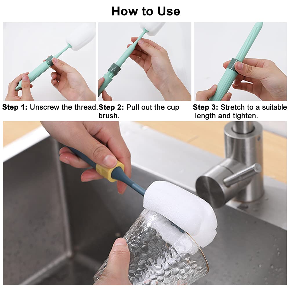 Set Spazzole Pulizia Biberon In Silicone - 3 In 1 Per Bottiglie, Cannucce E Capezzoli - Foto 7