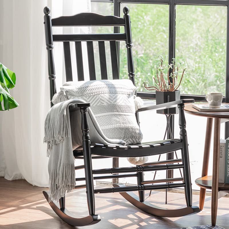 Chaise à bascule en bois massif pour adulte et détente au salon