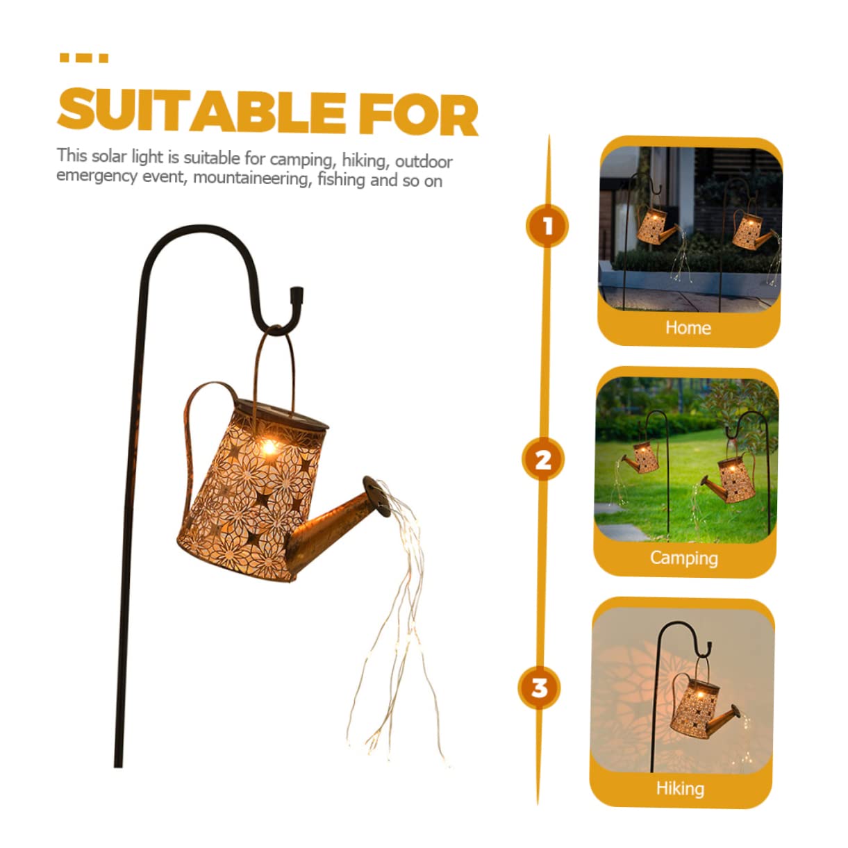 Gatuida Lampe Solaire Arrosoir Lumineux Éclairage Extérieur Décoratif Pour Jardin