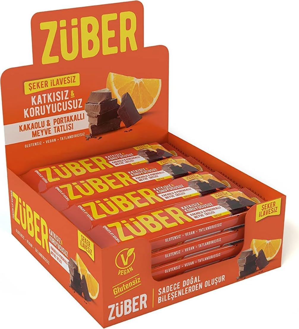 Züber Kakaolu ve Portakallı Meyve Tatlısı (12 x 40 Gr)