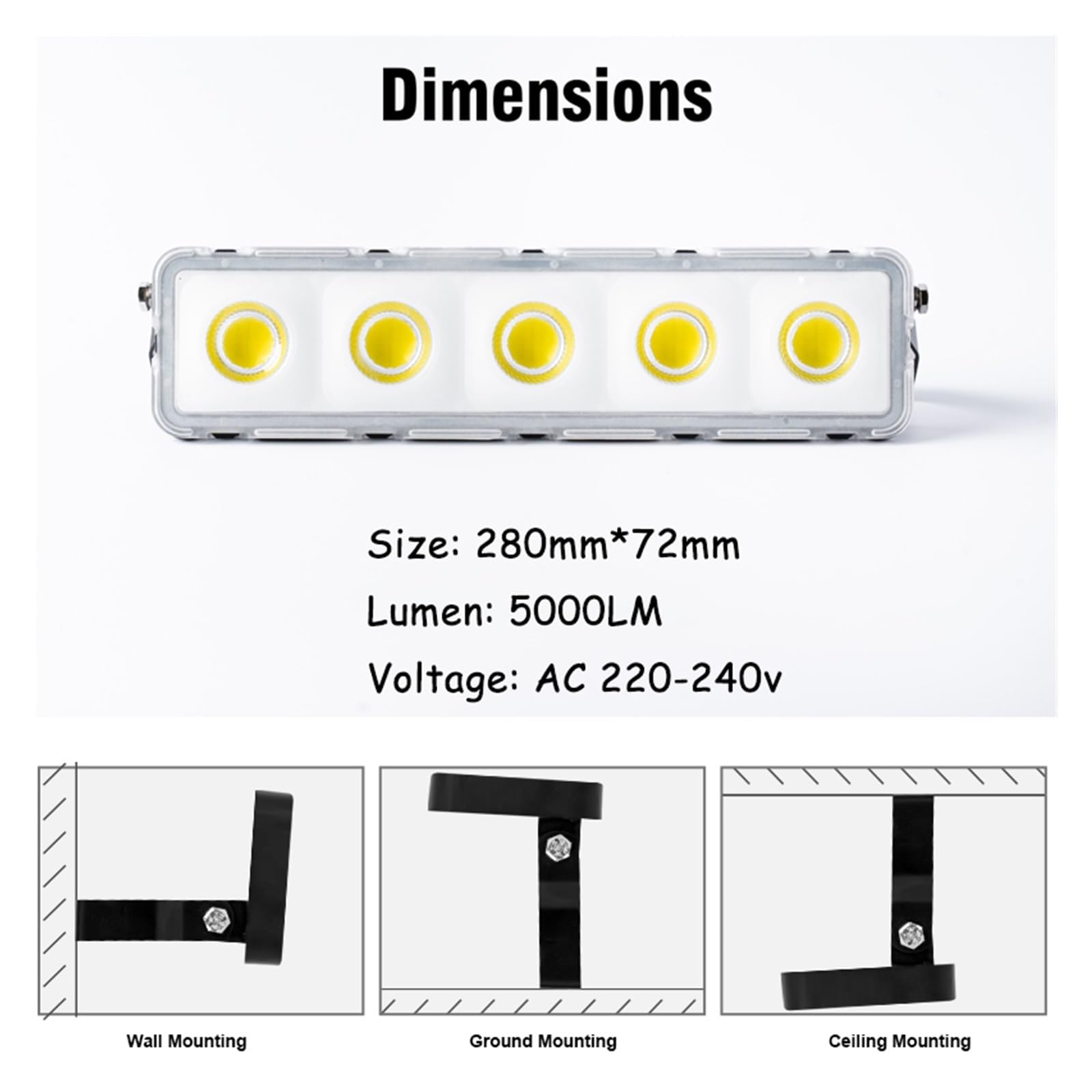 Lampada Da Esterno A LED Da 50 W Lampada Da Esterno Impermeabile IP65 Faretto Da Parete Lampioni Da Garage Faretti da Esterno(50W)