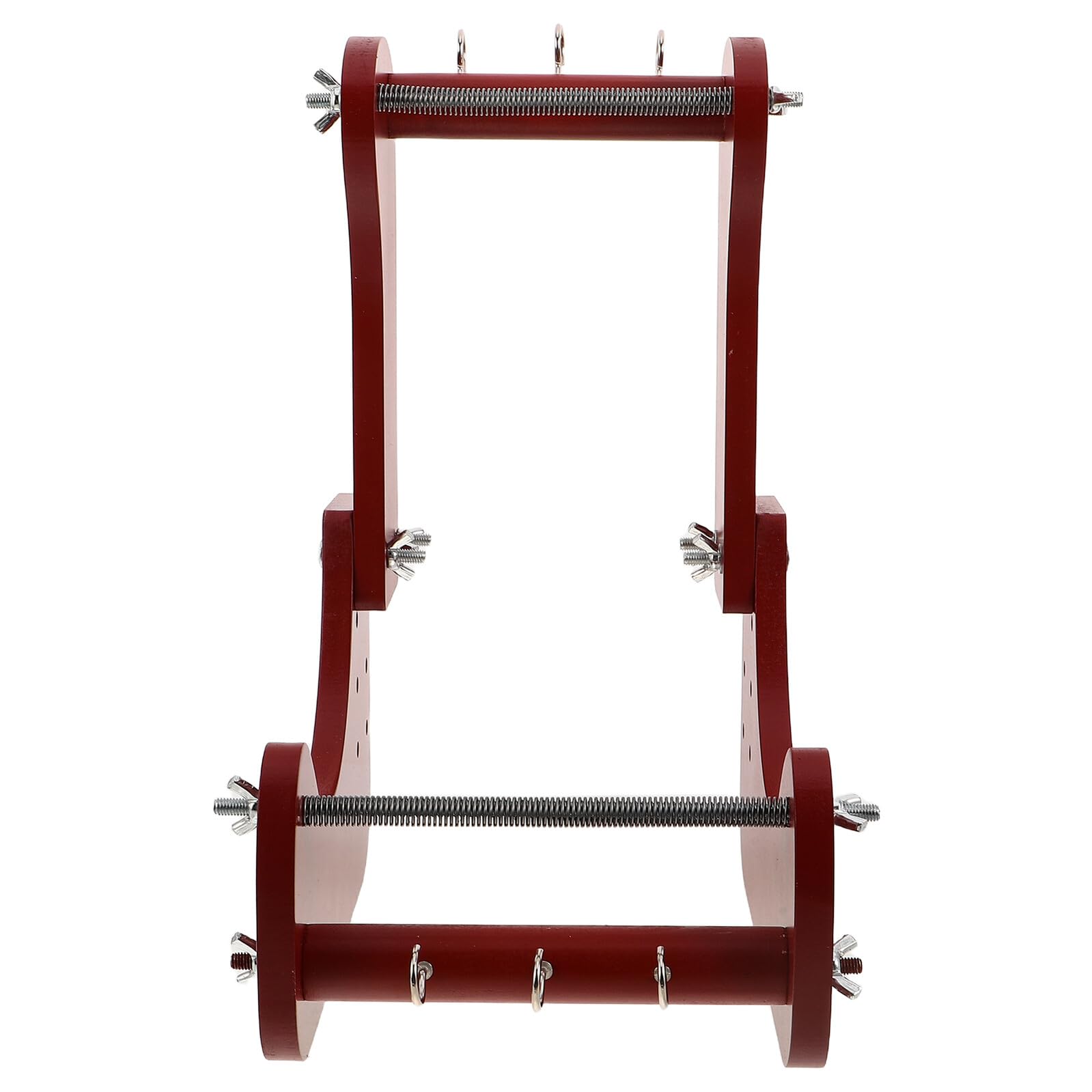 SHINEOFI Telar de Madera Rojo Diseño Ergonómico y Estructura Estable para Hacer Pulseras y Collares, Adecuado para Aficionados al Bricolaje y Joyería Artesanal