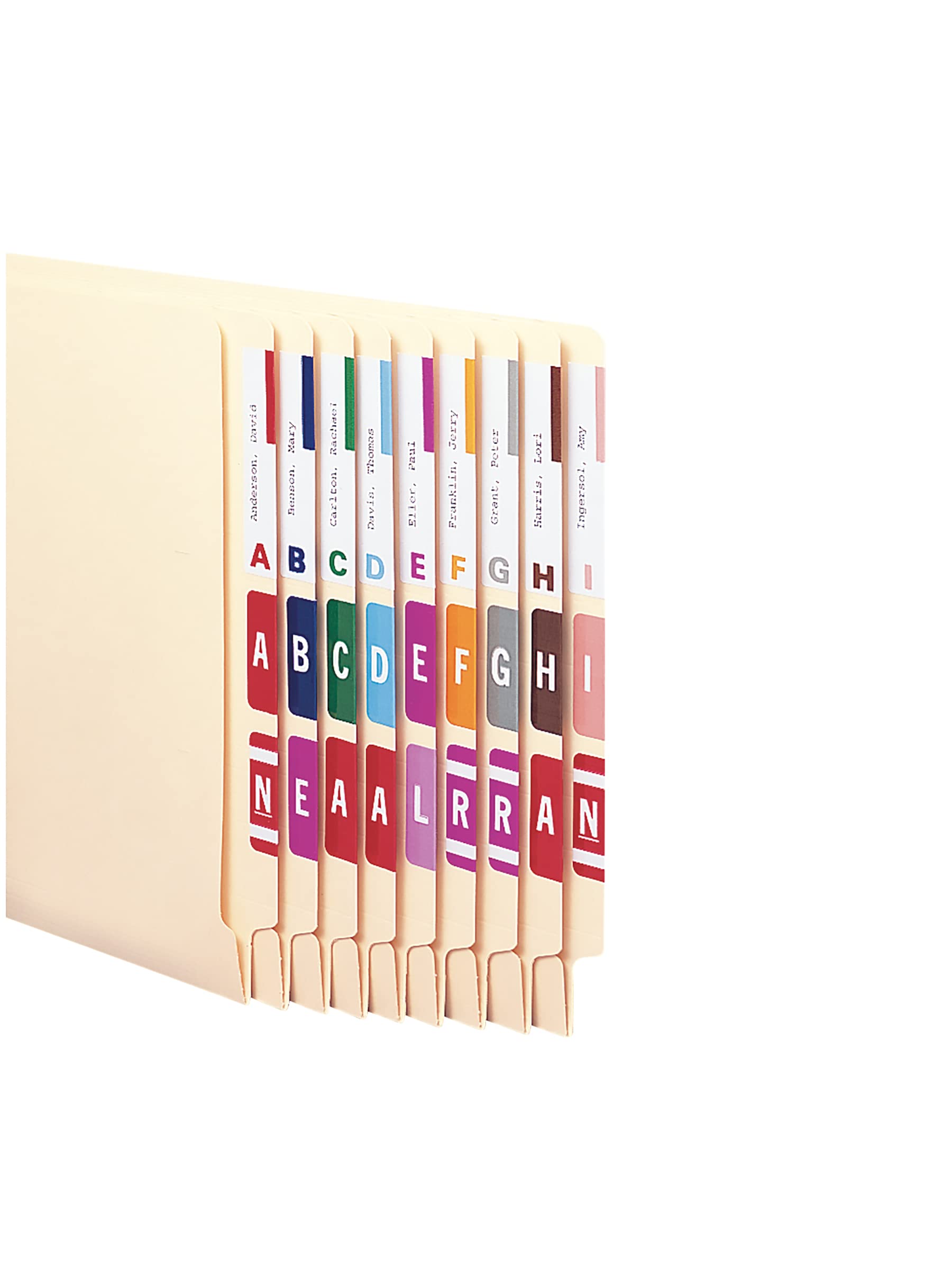 Smead AlphaZ NCC Color-Coded Name Label, AZ, Label Sheet, Assorted Colors  (67150)