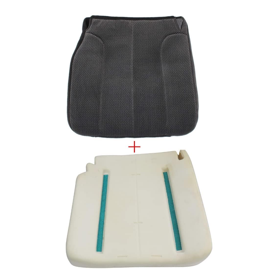 GXARTS Cloth Dark Gray Driver Bottom Seat Cover and Bottom Foam Cushion Compatible with Dodge Ram 1500 2500 3500 2002 2003 2004 2005 SLT SLT Plus Sport Power Wagon Single-Cab Quad-Cab 4X4 2WD