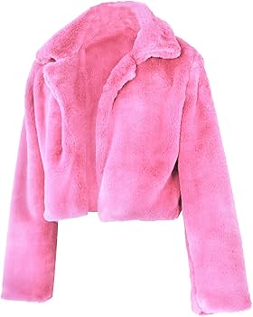 JURIS Ladies Fur Coats Fur Coat Faux Fur Cardigan Short