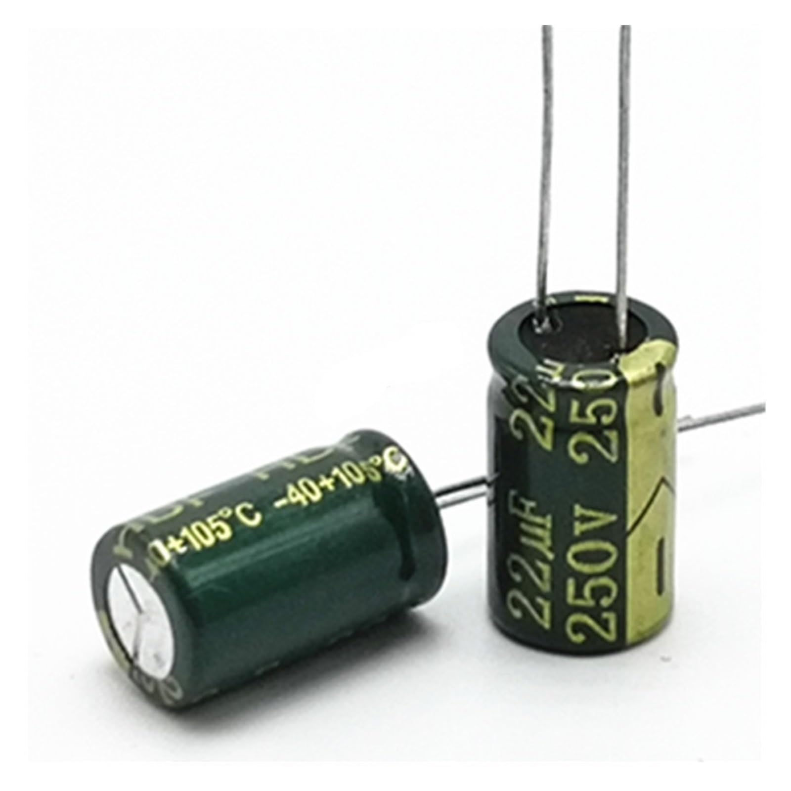 Condensateur électrolytique 22uf 250v radial en aluminium pour circuits électroniques