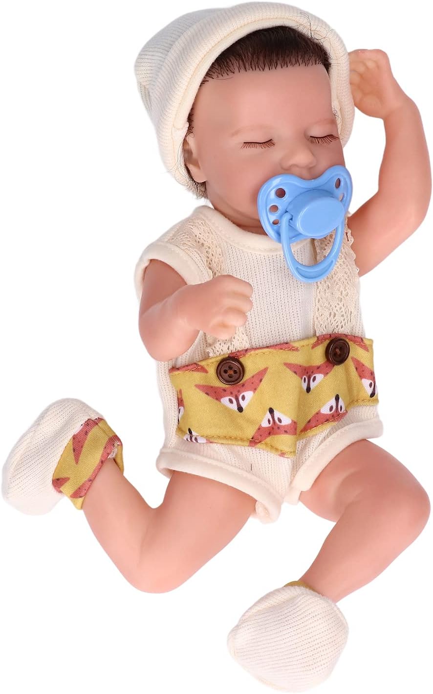 NIBEMINENT 12 Inch Silicone Doll Lifelike Eye Closed Emulational Newborn Baby Dolls Washable WaterproofBaby Girl