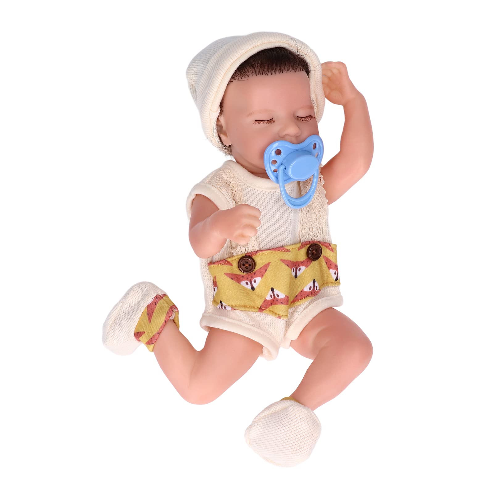 NIBEMINENT 12 Inch Silicone Doll Lifelike Eye Closed Emulational Newborn Baby Dolls Washable WaterproofBaby Girl