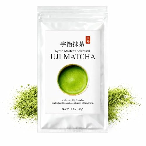 JEAU CHAU Uji Matcha en polvo prémium de Kioto, Japón (3.5 onzas3.53 oz. 50 porciones por bolsa) Sabor de calidad ceremonial verde vívido para café