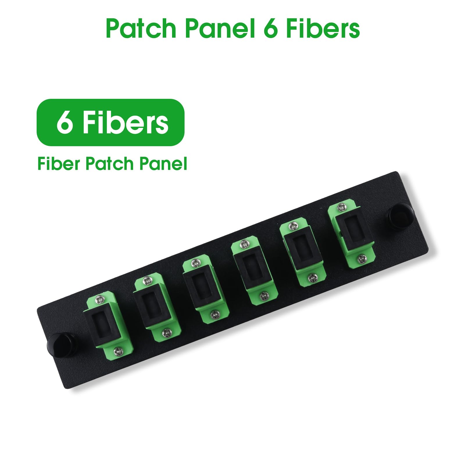Lot de 4 panneaux de brassage Simplex SC/APC avec adaptateurs SC Simplex monomode vert, 6 ports fibre