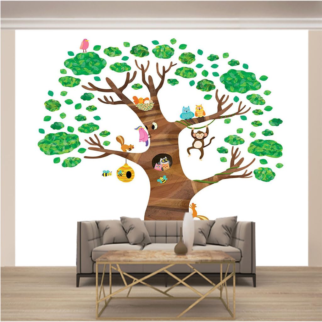 Papier peint panoramique trompe l'oeil 3d dessin animé intissé salon 200x140cm
