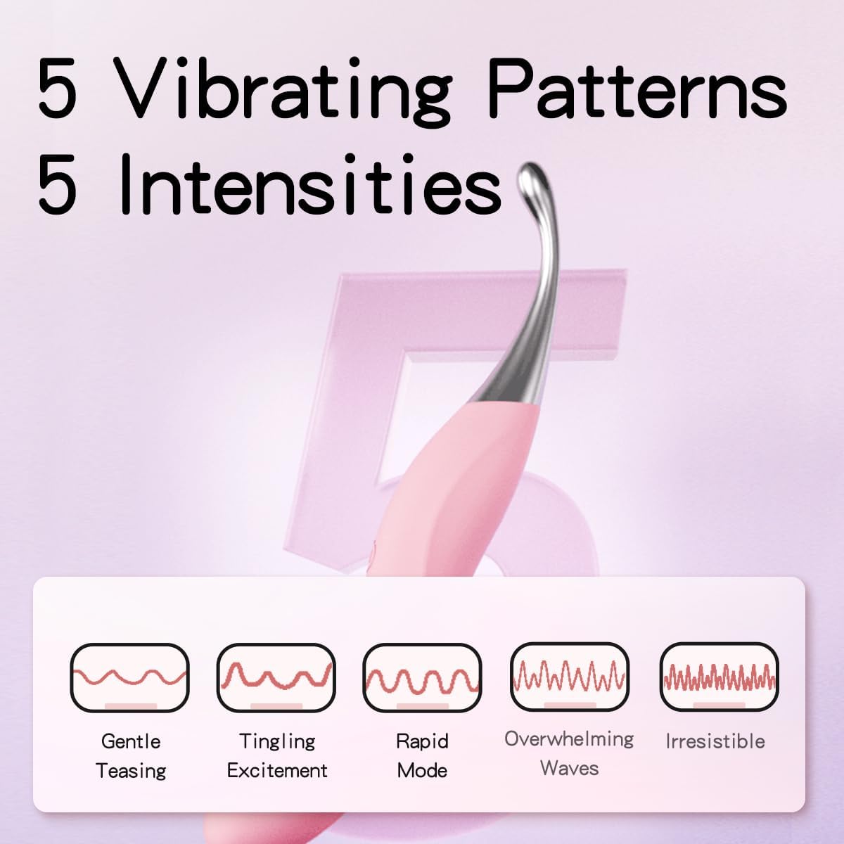 Female Clitora Vibrator Couple Sex Toys 10 Pleasure Modes Vibrating Stimulator with Two Vibration Heads Ultra-Long Life Waterproof Dildo Vibrator
