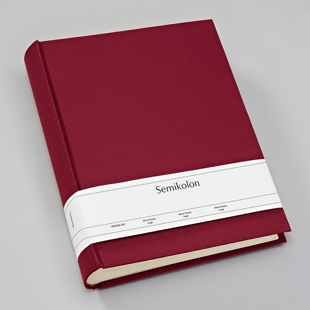 Semikolon 351024 Álbum de fotos Classic Large - 24,5 x 30,5 cm - 130 páginas de color crema, para 260 fotos - burdeos rojo oscuro