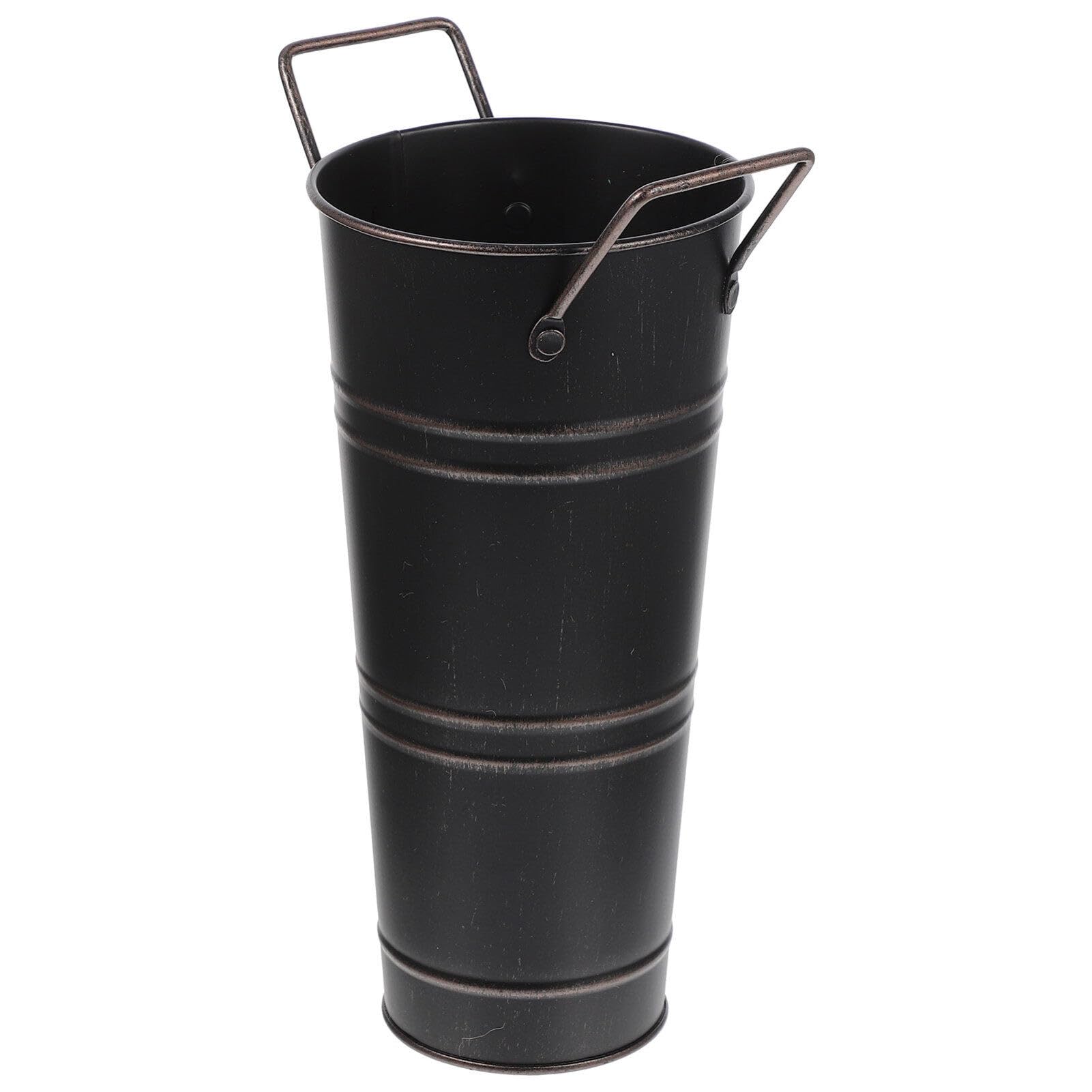 Yardwe Metal Umbrella Stand Rack Umbrella Holder Bin Freestanding Cane Walking Sticks Holder Metal Flower Bucket Floor Vase for Entryway Home Office Black