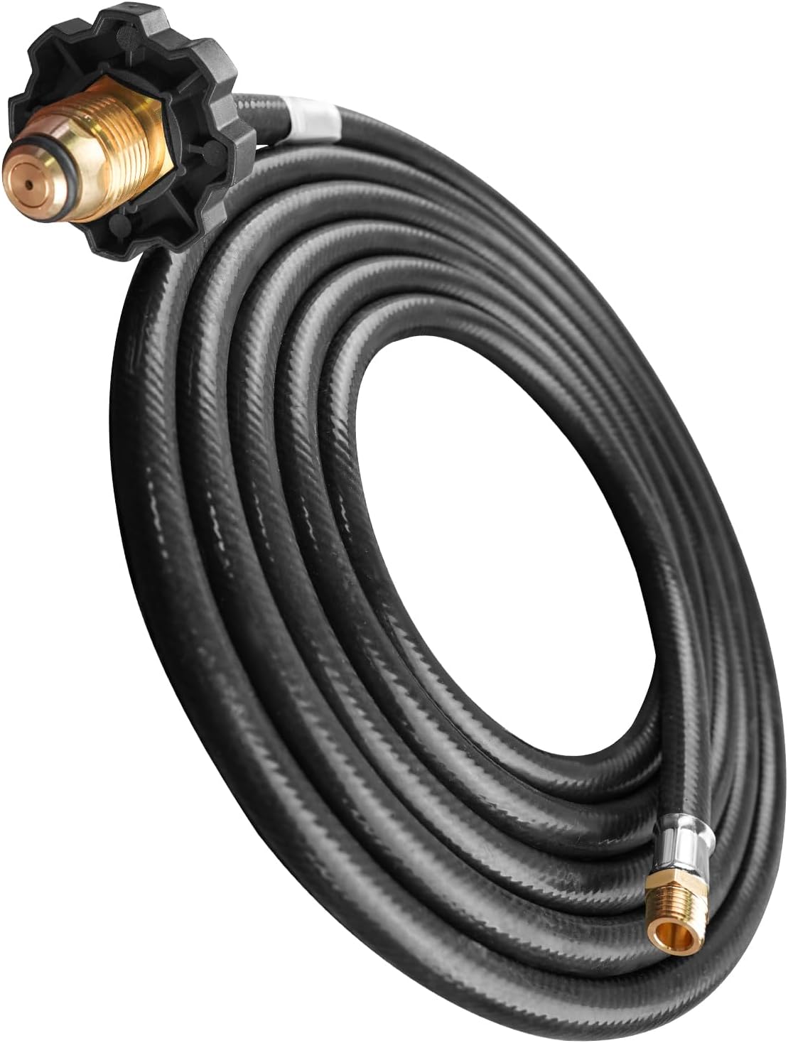 ULZOZN 12ft RV Propane Hose with 1/4" Inverted Male Flare Replace 59035, Fit for Rubber Camper Propane Tank Hose Connect to 20lb or 30lb Tank
