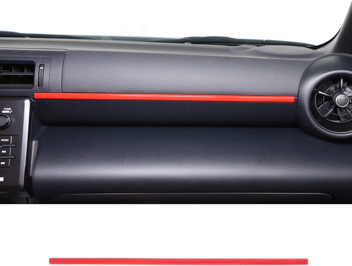 Instrument Panel Trim Strips ABS 1PCS Compatible with Toyot@ 86 GR86 2022 / Sub@ru BRZ ZD8 2022 Dashboard Decoration Accessories (Sports Red)
