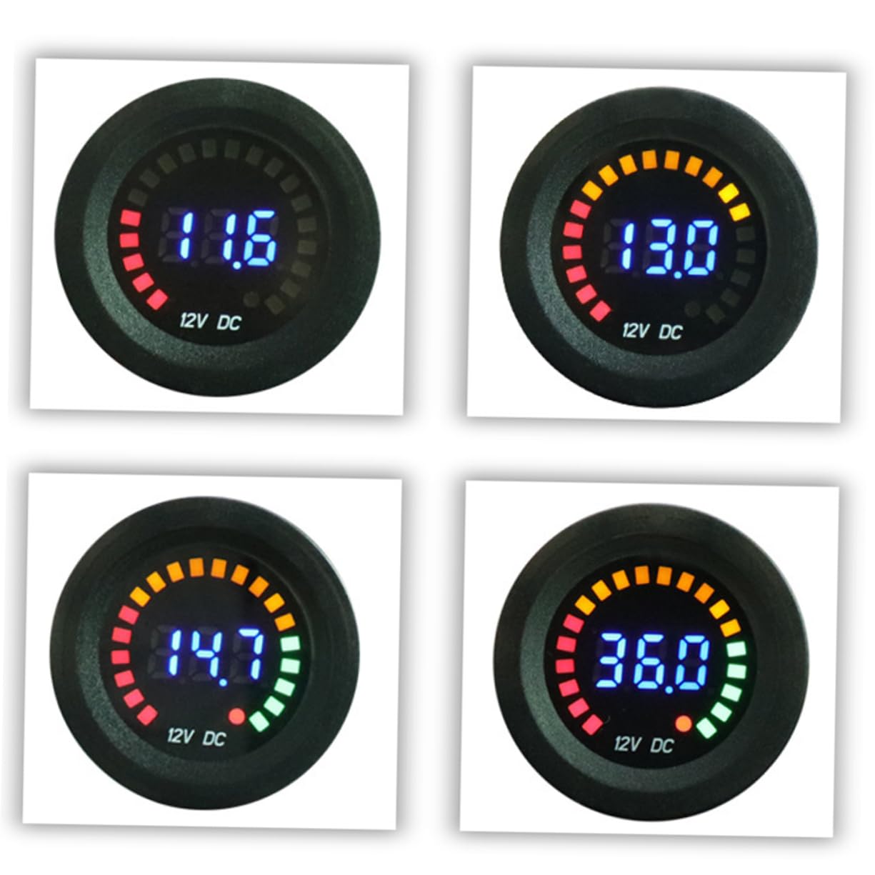 PartyKindom 2stücke Digitales Voltmeter Für Auto Und Wasserdichter Spannungsmesser Mit -anzeige Für Boote Atvs Utvs Und Wohnmobile Installieren Und Kompakt